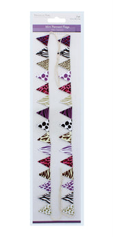 2PK MINI PENNANT FLAGS SAFARI